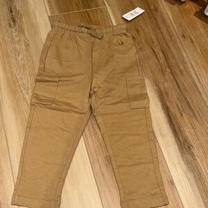 Tan Cargo Pants with Embroidered Logo